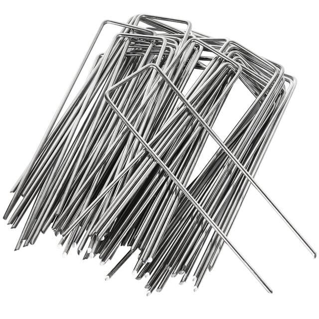 30 estacas galvanizadas para jardín, grapas para césped en forma de U, pasadores de clavo de anclaje de Metal, estacas para cercas de césped WD.WDQZL Hogar