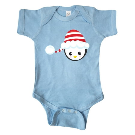 

Inktastic Cute Penguin Penguin Head Penguin With Red Hat Gift Baby Boy or Baby Girl Bodysuit
