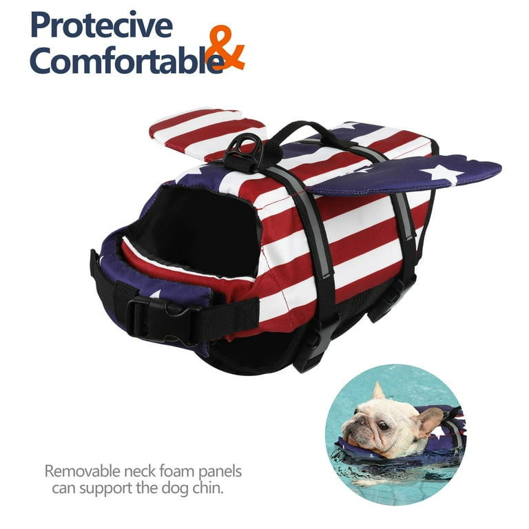 American flag dog life jacket deals