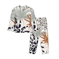 thumbnail image 2 of Bingfone Womens Pajama Sets Tropical Leaves Print,Long Sleeve Loungewear Pajamas Set-Xx-Large, 2 of 9