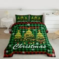 thumbnail image 2 of Homewish Cute Xmas Tree Queen Comforter Set for Child, Vintage Green Plaid Bedding Sets, Retro Western Christmas Reversible Bedding Comforter Set, Ultra Soft Bedroom Decor, 3-Piece, 2 of 8