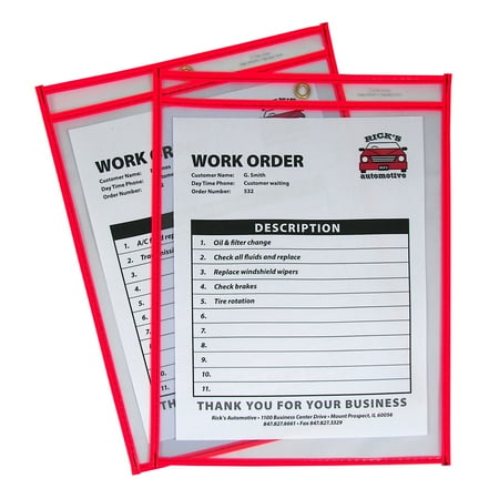 C-Line Shop Ticket Holder, Red, 15 Count