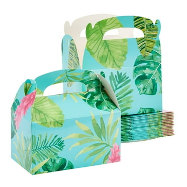 Treat Boxes - 24-Pack Paper Party Favor Boxes, Tropical Floral Design for Birthdays and Events, 6 x 3 x 3 inches