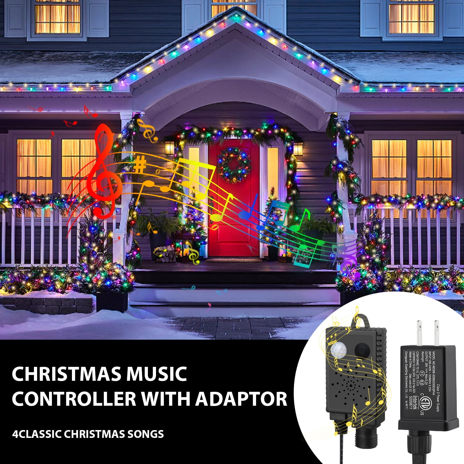 66ft Christmas Mini Lights with Music Motion Sensor Controller,200 LED Fairy Starry String Light Plug in for Indoor Outdoor Xmas Tree Wedding Party Decoration (Warm White and Multicolor)