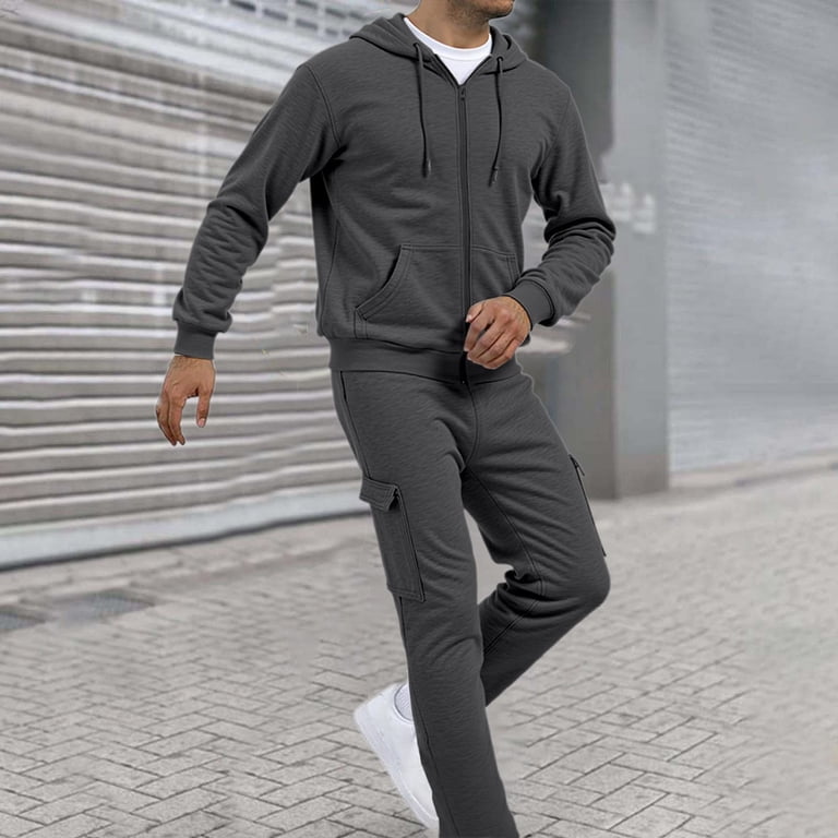 man dress set sweat Wdgfv Men Sweatsuits Sets Suits 2 Piece Sweatsuit Zip/Pullover Hoodie and Sweatpants Set Jogging Suit Tracksuits All seasons Men's Adaptive Sweatsuits | Buy