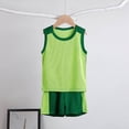 thumbnail image 2 of TOWED22 Boys' Active Clothes Outfits 2 Pieces Athletic Jersey Tank Top and Basketball Shorts Set Solid Color Summer Green,13-14 Y, 2 of 6