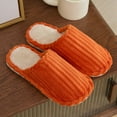 thumbnail image 3 of Rokment Womens Mens Fuzzy Slippers for Travel Guest Winter Warm Cozy House Shoes Indoor Bedroom Home Slip on for Hotel Spa Watermelon Red Size 8, 3 of 5