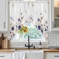 thumbnail image 6 of Purple Spring Floral Swag Curtains for Kitchen/Bedroom/Living Room, Elegant Pastoral Flowers Watercolor Scalloped Curtains 63 Inch Long, Window Swag Topper Curtains Valances 2 Panels Set 36"x63", 6 of 8