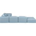 thumbnail image 5 of Meridian Furniture Cube Lt. Blue Vegan Leather 6-Pc. L-Shaped Modular Sectional, 5 of 10