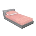thumbnail image 2 of Ambesonne Floral Fitted Sheet & Pillow Sham Set, Wild Nature Leaf, Twinxl, Peach Coral, 2 of 2