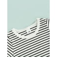 thumbnail image 5 of Seyurigaoka 2 Pieces Baby Boy Girl Summer Clothing Stripe Knit Round Neck Short Sleeve Top + Triangle Shorts Outifts, 5 of 9