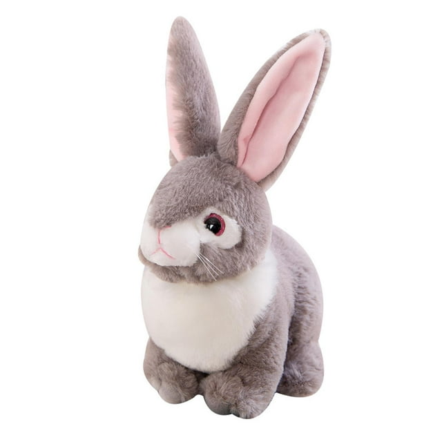 Lindo conejito de peluche de Pascua, ideal para decorar tu habitación. Gris 32cm