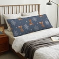 thumbnail image 4 of Yiaed Body Pillow Cover, Ultra Soft Microfiber Pillowcases, Breathable Long Pillow Case, Envelope Closure-Squirrel And Snowflakes (20x54 inch)（Pillow core not included）, 4 of 5