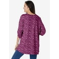 thumbnail image 4 of Woman Within Plus Size 7-Day Three-Quarter Sleeve Pintucked Henley Tunic, 4 of 5