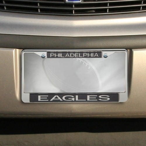 Philadelphia Eagles Chrome License Plate Frame Metal Tag Cover Carbon Fiber 