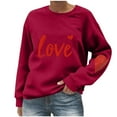 thumbnail image 2 of Valentine's Womens Sweatshirts LOVE Heart Graphic Printed Blouses Long Sleeve Round Neck Shirts Valentines Day Printed Sweaters Pullover Tops, 2 of 5