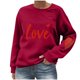thumbnail image 3 of RKSTN Valentine Gifts Sweatshirts for Women Oversized Crewneck Valentine's Day Heart Graphic Print Hoodless Sweatshirt Womens Casual Plus Size Round Neck Loose Comfy Sweatshirt Fall Spring Clothes, 3 of 6