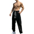 thumbnail image 2 of WREESH Men's Sweatpants Casual Fashion Lace Up Elastic Pants Sports Pants Black, 2 of 5