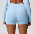 thumbnail image 5 of Yifymode Women's Workout Biker Shorts High Waisted Tummy Control Spandex Booty Shorts for Volleyball Gym Yoga Dance,Sky Blue M, 5 of 5
