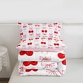 thumbnail image 5 of Erosebridal Pink Bowknot Full Size Comforter Sets For Girls,Red Kawaii Cherries Bedding Sets For Kids,Pink Reversible,3 Pieces, 5 of 7