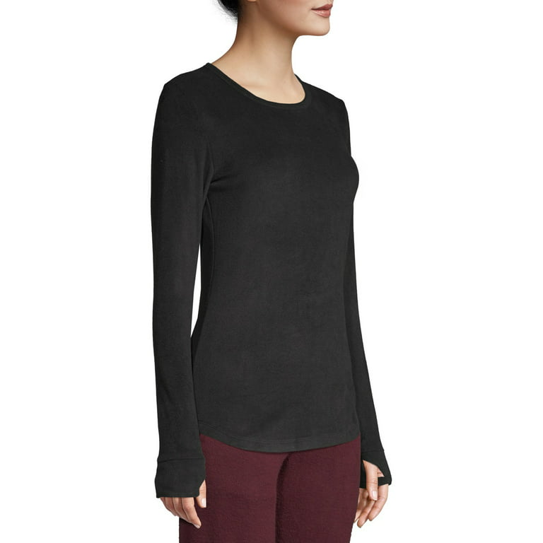 ClimateRight by Cuddl Duds Women's and Women's Plus Stretch Fleece Base  Layer Top 