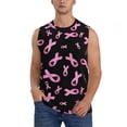 thumbnail image 2 of Fotbe Men's Breast Cancer Awareness Print Men's Sleeveless Muscle Tank Tops Casual T-Shirts for Gym Workout Beach-Small, 2 of 8
