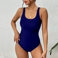 thumbnail image 5 of REORIAFEE Plus Size High Waisted Swimsuits for Women Beach Vacation Swimwear One Piece Bandage Swimsuit Blue L, 5 of 8
