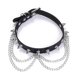 thumbnail image 3 of Gargantilla con pinchos para mujer y hombre, estilo punk rock emo, de cuero negro, con cadena y tachuelas, estilo gótico. Accesorios de joyería., 3 of 5