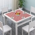 thumbnail image 3 of Red Christmas Patchwork Pattern Square Fitted Tablecloth with Elastic Edge,Square Table Cover,Washable Elastic Table Cover for Home Kitchen Party Decor 36"x36", 3 of 6