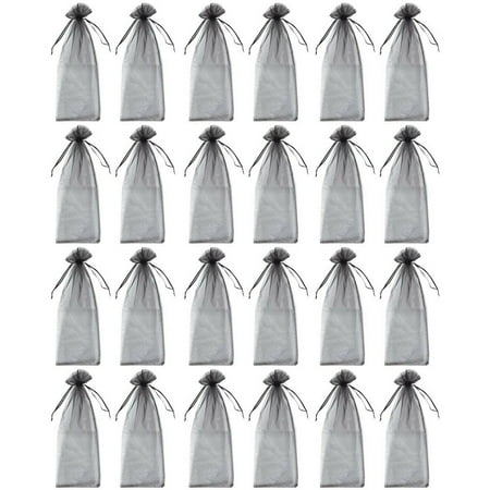 

24 Pack Organza Wine Bottle Bags with Drawstring Wrapping for Gift Party Display