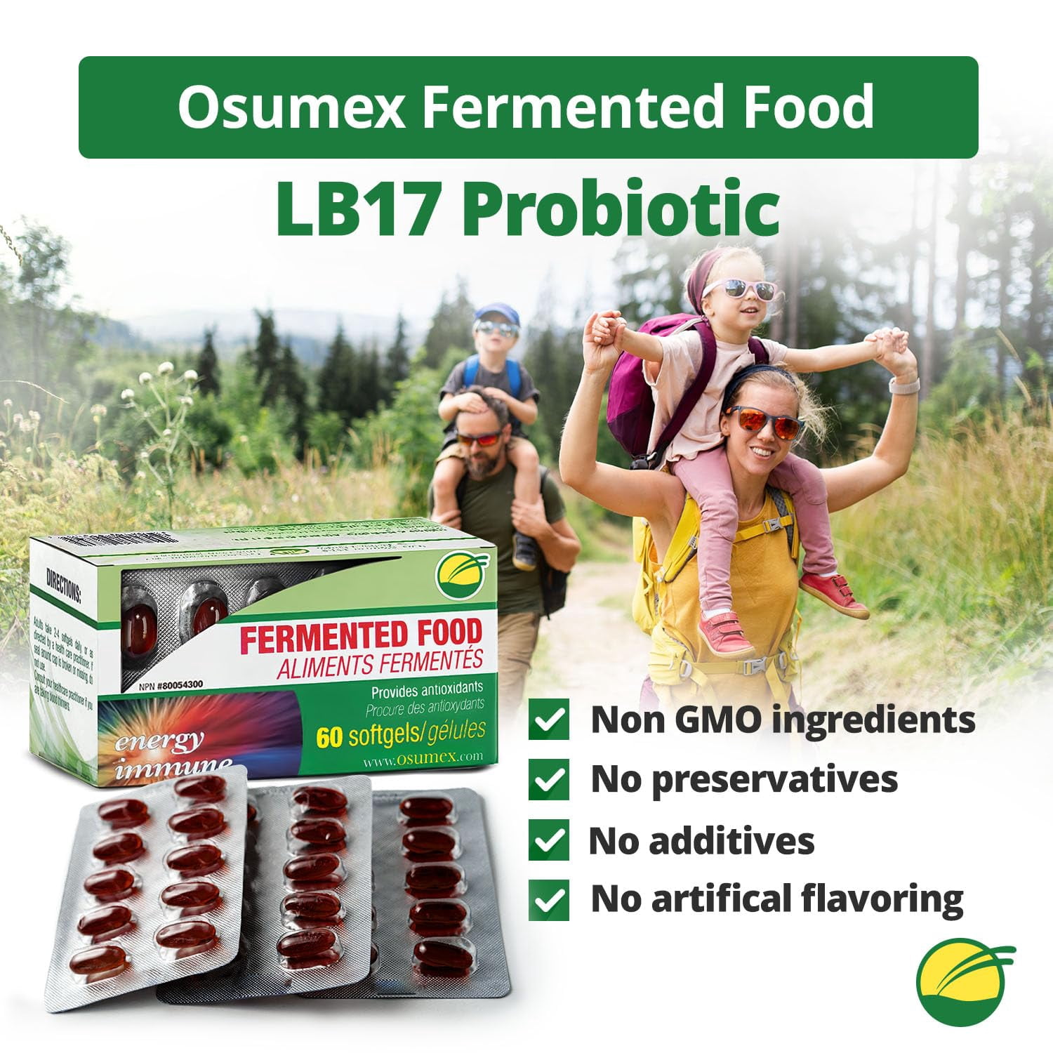 Osumex Gut Support Live Probiotics for Women and Men 60 Vegetable Softgel-LB17 Daily Probiotic Supplement for Adults, Digestive Probiotic for Gut Health, Gut Probiotics for Immune & Digestive Support
