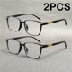 thumbnail image 1 of Gafas de lectura cuadradas clásicas, paquete de 2 for hombres y mujeres, lectores ligeros antiarañazos for uso diario, no requiere batería, 1 of 4