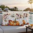 thumbnail image 2 of Outdoor Pillow Covers 20x12 Set of 2, Fall White Pumpkin Waterproof Patio Throw Pillow Covers for Couch Sofa Chair, Thanksgiving Orange Leaves Country Decorative Pillowcases for Throw Pillows, 2 of 9