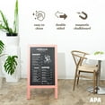 thumbnail image 3 of Ilyapa Wooden A-Frame Sign with Eraser & Chalk - 40 x 20 Inches Magnetic Sidewalk Chalkboard – Pink Menu Display for Restaurant, Business Or Wedding, 3 of 7