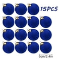 thumbnail image 3 of 15PCS Clearance! Blue Jumbo Ball Shatterproof Christmas Ornament, Velvet Christmas Tree Balls Decorative Hanging Ornaments, Christmas Decorations, 3 of 7