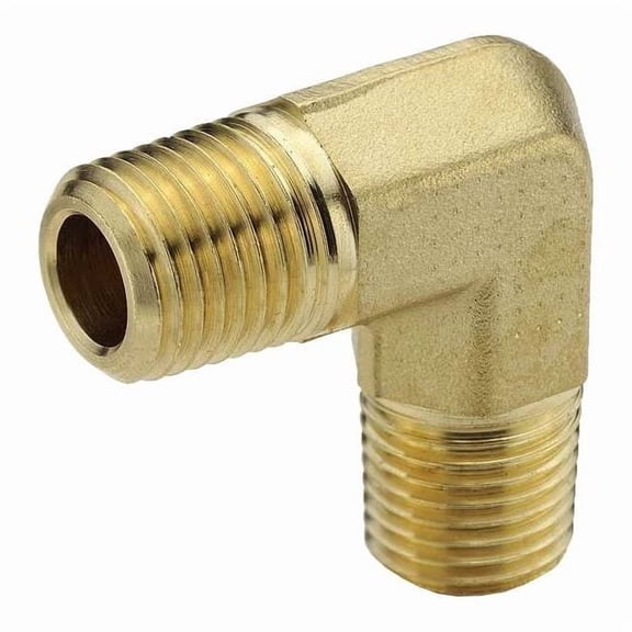 Parker 90 Elbow, Brass, 1/4 in Pipe Size, MNPT 1204P-4