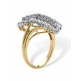 thumbnail image 2 of PalmBeach Jewelry 1/7 TCW Round Pave Diamond Cluster Ring in 18k Gold-plated Sterling Silver, 2 of 5
