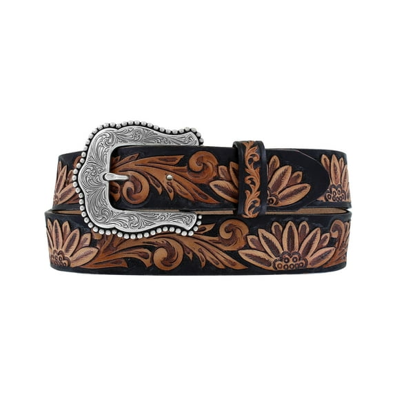 Tony Lama Women's Delheart Daisy Western Belt Black X-