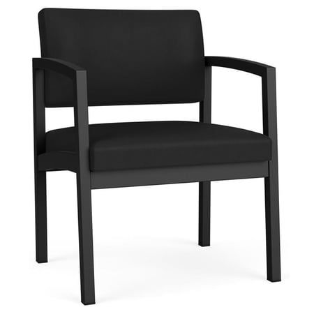 Lesro Lenox Steel Polyurethane Oversize Waiting Room Guest Chair in Black/Castillo Black
