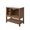thumbnail image 6 of Modway Ashlyn 36" Wood Bathroom Vanity with Open Shelf in Walnut and White, 6 of 11