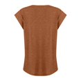 thumbnail image 4 of Femmes Tops Mode Femmes Solide Couleur Cap Manches V Cou Décontracté en Vrac Manches Courtes T-Shirt Top Armée Vert, 4 of 5