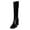 Black, variant on FSJ Women Simple Square Closed Toe Low Platform Knee-High Boots Chunky High Heel Side Zipper Tall Boots Casual Daily Wear Shoes Size 8 Blue