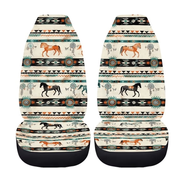Uourmeti Highland Cattle Front Seat Car Covers Set 2 Pieces Vehicle Interior Decor Aztec Sunflower Auto Bucket Seat Covers Universal Fit Most Truck Suv Van