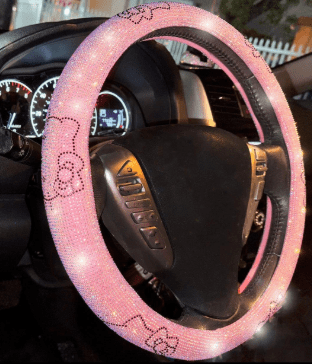 Fashion Car Ultra Bling luxury Steering Wheel Cover Full Rhinestone Glass Extra Shiny Bright Ice