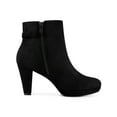 thumbnail image 3 of BLISSFUL STEP Women's Block Heel Platform Ankle Boots Black 8, 3 of 7