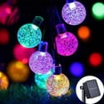 thumbnail image 1 of Guirnalda de luces LED con forma de globo de cristal Solar, 60 LED, 8 modos de iluminación IP65, guirnalda navideña para decoración de fiesta en el jardín, 1 ud./2 uds., 1 of 5