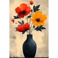 thumbnail image 1 of Qisvanset Framed Canvas Wall Art 12x16 Inch Mid Century Botanical Floral Vase Wall Art Print, 1 of 5