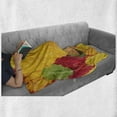 thumbnail image 6 of Fall Leaves Soft Flannel Fleece Throw Blanket, Close Overview Shot of Leaves with Raindrops Autumn Seasonal Macro Photo, Cozy Plush for Indoor and Outdoor Use, 60" x 80", Multicolor, by Ambesonne, 6 of 6