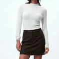 thumbnail image 5 of Women's Mock Neck Wool Sweater Fall Basic Soft Long Sleeve Knitted Pullover Sweaters Slim Fit Layering Tops by DingJoo white L, 5 of 6