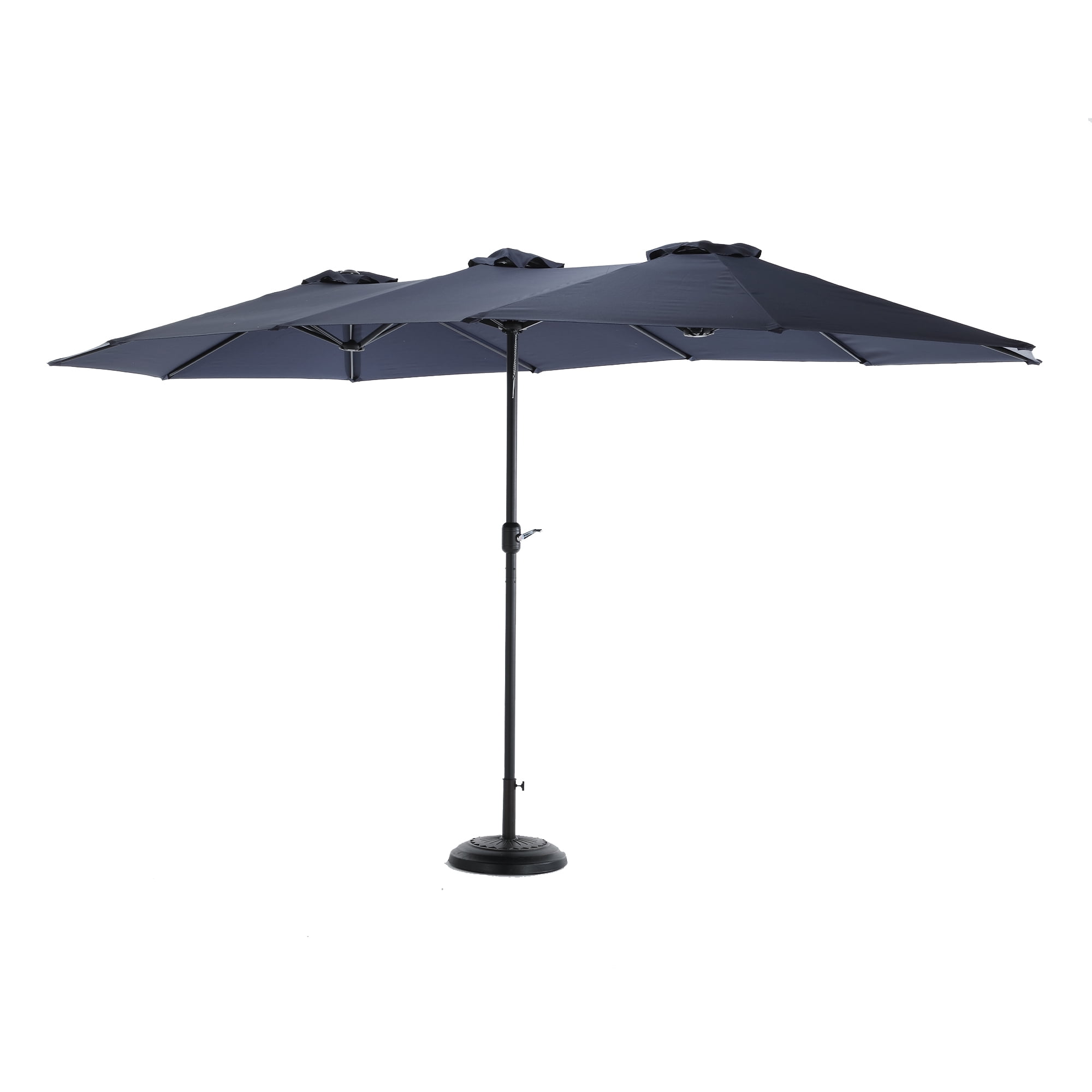 Leumius Large Patio Umbrella,Outdoor Double-Sided Rectangle Big Market Umbrella with Crank Stand,Outside Umbrellas for Poolside Lawn Backyard,Navy Blue(No Base)